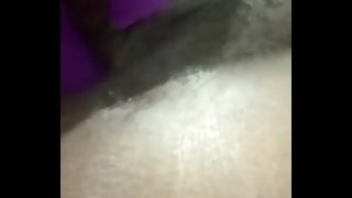Squirty tight pussy masturbation using rabbit vibrator