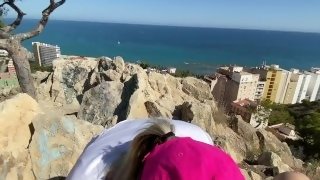 Public Deepthroating and Passionate Fucking with Pretty Tourist with Sea View POV