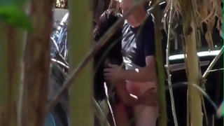 filming nasty couple having fun in the nature - outdoor