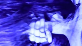 Blowing cock in the blue light !