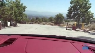 Amateur Aubry Babcock goes on a ride in the Turbo S and gets that pretty pink pussy fingered
