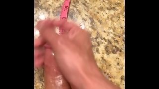 Jerking off my 12 inch cock with tape measure for proof dm me for collaborations in Texas )