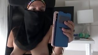 Big tits Arab hijabi step mom teaches her step son how to fuck his girl friend