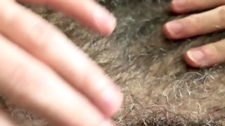 POV of Extremely Hairy Bisexual Man Masturbating and Cumming While Rubbing His Furry Body