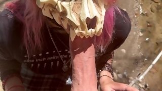 18 Year Old Wild Fox Girl Blowjob and Facial In Public