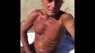 UltimateSlut Christophe RUNS NUDE ON PUBLIC BEACH AND HAS CUMSHOT ORGASM