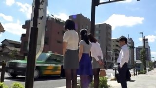 Asian teen in pantyhose public sex video