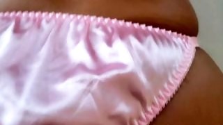 Babysitter has sex in pink satin panties