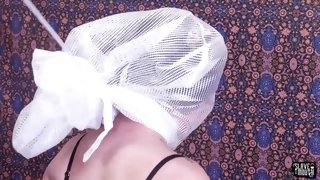 Paige Pierce rough blowjob session on her master