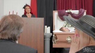 Crazy Sex with Shemale At The Funeral