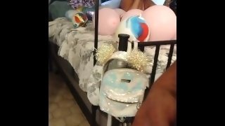 I Let Roommate masturbate While He Films Up My Skirt Smoking and Popping Balloons (Pov)