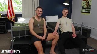 New Muscle Hunk Recruit Flip Fucks with Jock Soldier