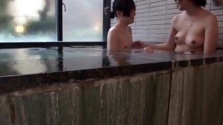Real life Japanese lesbian friends first bathing experience