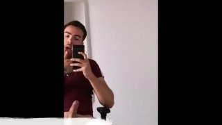Handsome Guy Moaning while Jerking Off Nice Cock / Cum and Moaning / Handsfree Cum