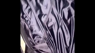 Strong orgasm on silky yoga pants