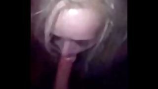 Blonde teen sneaks off at a party with you to suck your cock