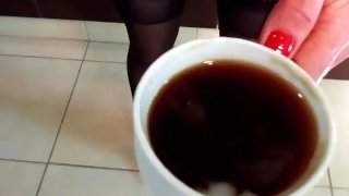 Hotwife only likes her coffee creamed with fresh cum