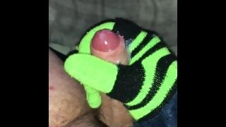 Quick Wank with Green Gloves POV