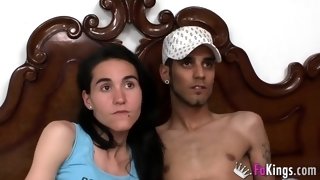 She is fucked by another guy in front of her husband: he doesn't like it