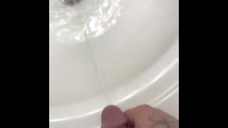 Had to piss so bad I just went in the sink BIGDICK PISSING POV HD
