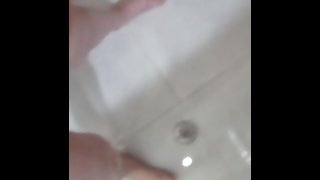Pissing in my shower and playing with my urine - pinay