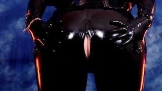 hot curvy MILF teasing with latex rubber - sexual blonde pin up girl erotic free video Arya Grander