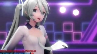 Hatsune Miku Hentai Cynical Night Plan Undress Dance Small Tits MMD 3D Purple Hair Color Edit Smixix