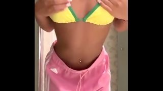 Hot Gym Girl Strips To Show Big Ass (bikini)