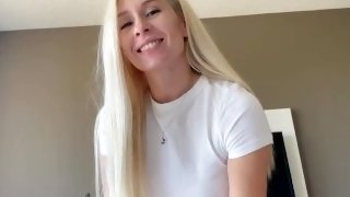 Step-sis blowjob makes me cum in minutes! She keeps sucking & I cum twice in her tight pussy