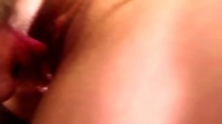 Sexy Brunette MILF gives blowjob and takes hard dick in missionary position POV