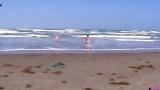 College Coeds Strip Nude On A Texas Beach