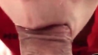 Extreme close-up of my first attempt at deep throat with huge ASMR oral creampie