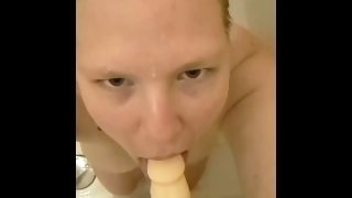 I'm sucking your cock in the shower