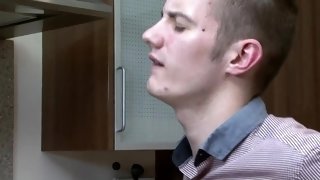 Big ass Blonde MILF fucked hard and creampied - Blowjob in the kitchen