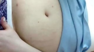 trans girl rubbing her cock through panties