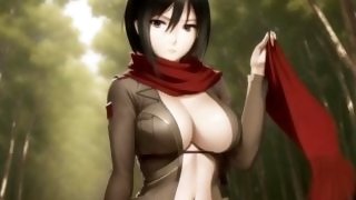 Mikasa sexy hentai anime (A.I. generated and animated) Attack on titan