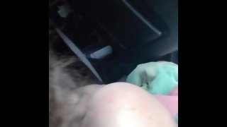 White bitch sucking BBC while getting her ass slapped n spanked