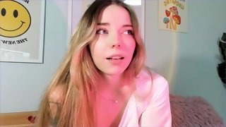 Blonde Teen Camgirl - chatting and teasing on webcam