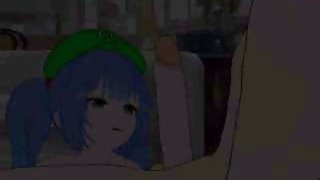 Nitori Kawashiro and I have intense sex in the bedroom. - Touhou Project Hentai