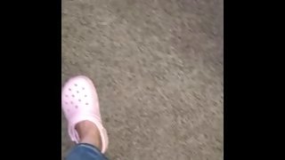 Do you like feet? Watch me put my crocs on!