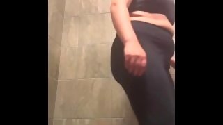Chubby girl Gets naked at planet fitness then masturbates
