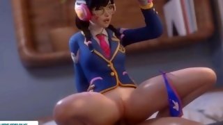 D.VA OVERWATCH ENJOYS RIDING DICK AND FILMS HERSELF ON HIS PHONE - BEST HENTAI OVERWATCH 4K 60 FPS