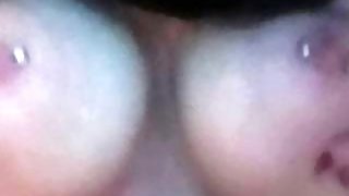 Watch sexy me bouncing playing with my perky hot pierced tits breast play jiggling pierced nipples