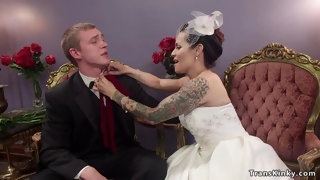Full-Bosomed bride shemale butt fucking fucks her lover