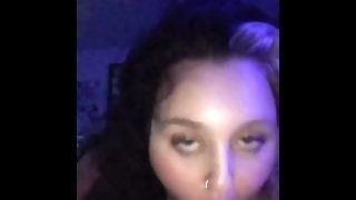 High Pawg slut gives her dildo a blowjob-POV