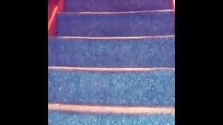 Small pee down the stairs