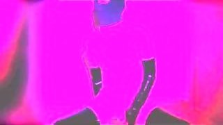 Japanese hentai mask girl  humping under the pink neon light♡ dildo♡ orgasm♡ bondage