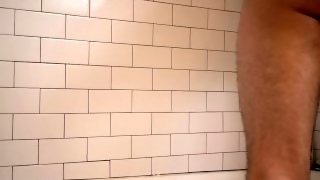 Showing off my locked cock in the shower