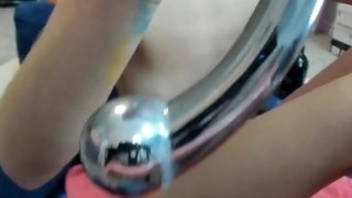 Fuck machine and hook squirting live!