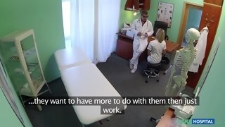 Checking her Anal Temperature: Naughty Blonde Nurse Gets Doctor's Attention And His Cum